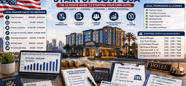Hotel franchise startup costs in USA